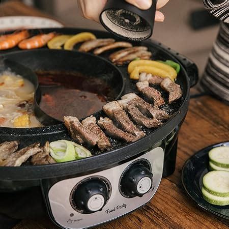 Amazon Food Party 2 In 1 Electric Smokeless Grill And Hot Pot Home Kitchen