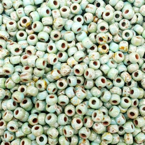 Miyuki Seed Beads 8 0 Picasso Seafoam Green Matte 10g Beads And