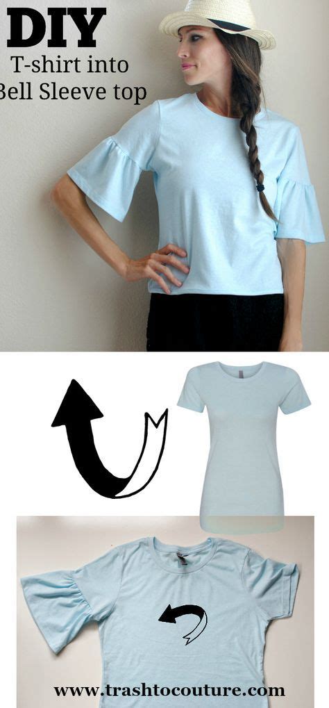 How To Update A T Shirt Into A Bell Sleeve Top Diy Clothes Refashion