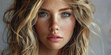 Portrait Of Beautiful Blonde Woman Premium AI Generated Image