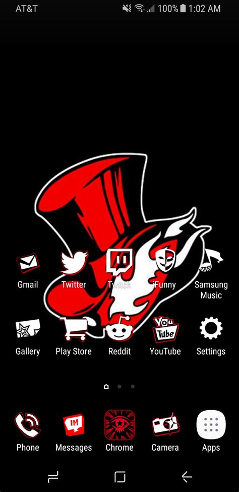 Thought Id Share My Customized Persona 5 Home Screen On Android R