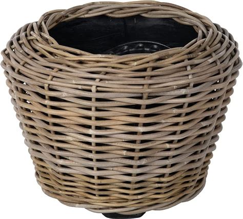 Rattan Kobo Indoor Outdoor Planter Basket with Plastic Pot Medium 35
