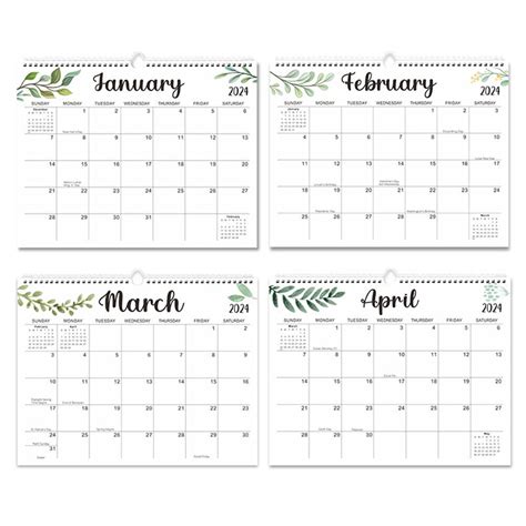 Wall Calendar Monthly Calendar With Writing Space For Easy