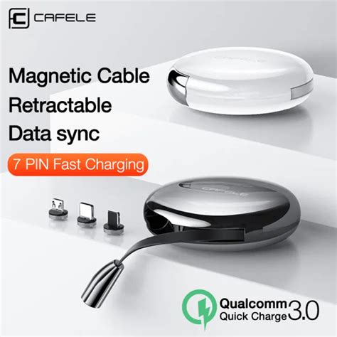 Cafele Luxury Magnetic Charging Usb Cable For Type C Micro Retractable