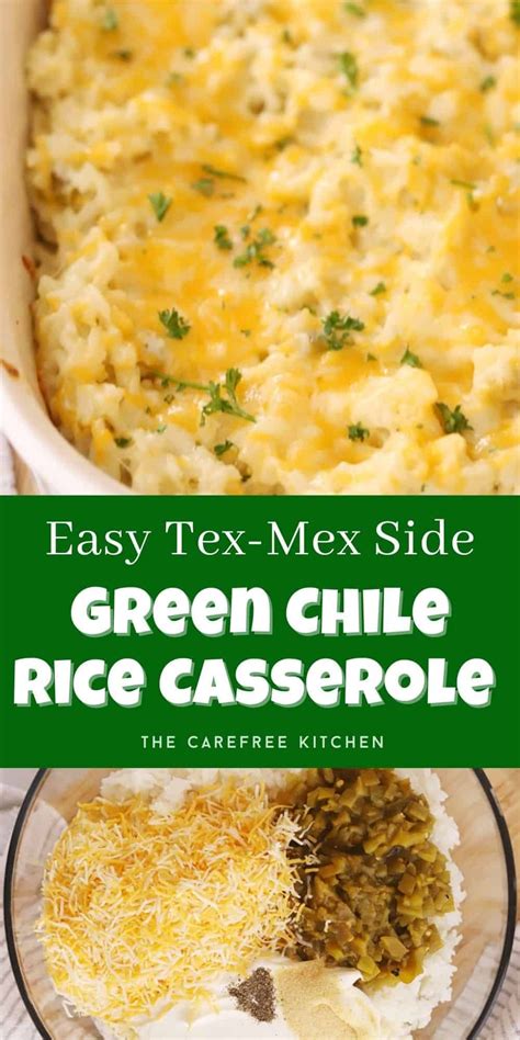 This Cheesy Green Chili Rice Casserole Is A Quick And Easy Side Dish To Serve Alongside Any Of