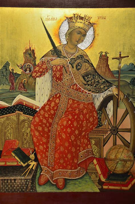 Saint Catherine Of Alexandria Icon Photograph by Elzbieta Fazel