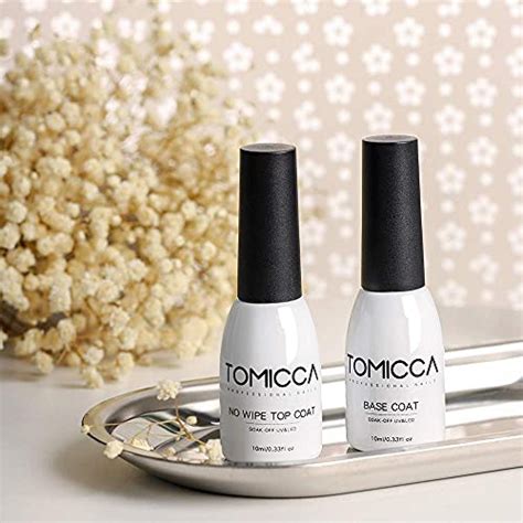 Tomicca Gel Top And Base Coat No Wipe Top Coat And Base Coat Set 10ml