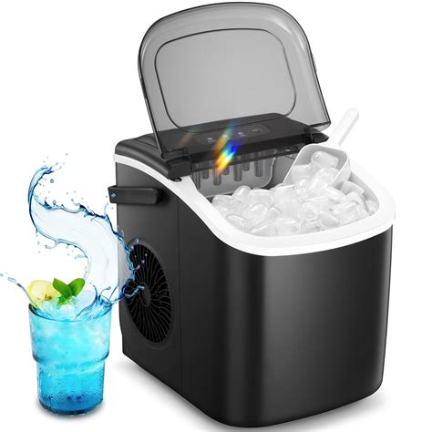 Aglucky Portable Ice Maker Countertop 9pcs 8mins 26lbs 24h Self Cleaning Ice Machine With