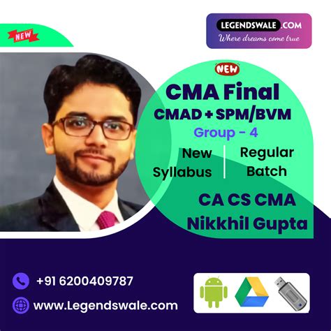 Cma Final New Syllabus Combo Cmad Spm Bvm Regular Batch By Ca Cs Cma