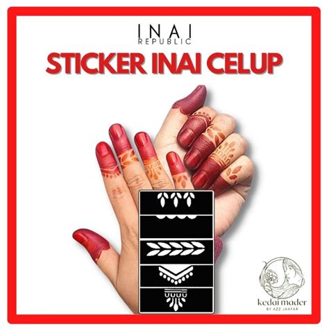 Inai Republic Sticker Inai Celup Hq Original Finger Capping Stiker