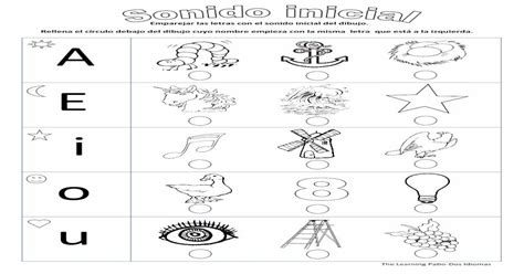 Emparejar Las Letras Con El Sonido Inicial Del Dibujo Rellena El