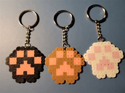 Paw Perler Bead Keychain - Etsy