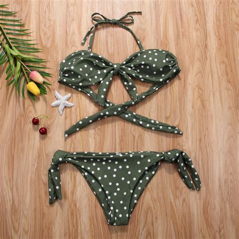 Buy Women Push Up Padded Bra Bandage Bikini Set Swimsuit Triangle