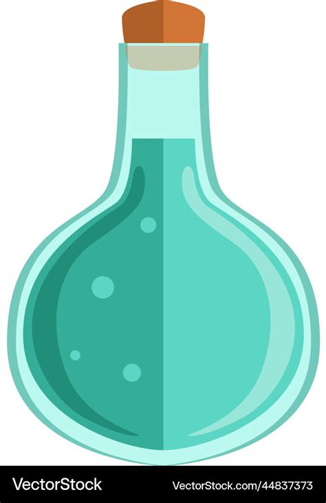 Green Potion Bottle Icon Cartoon Magic Glass Vector Image