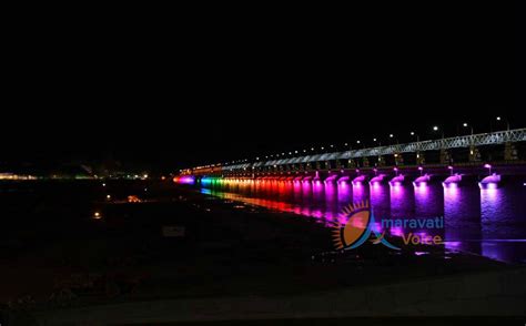 Prakasam Barrage Illuminated For Krishna Pushkaralu News