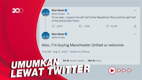 Elon Musk Umumkan Beli Manchester United