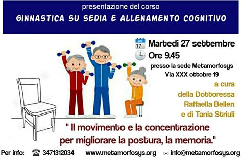 Presentazione Corso Ginnastica Su Sedia E Allenamento Cognitivo