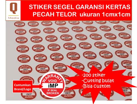 Cetak Kilat Stiker Segel Bahan Pecah Telor Cutting Bulat Paket