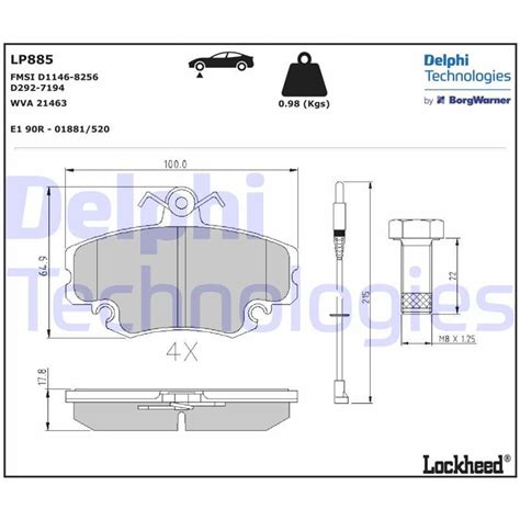 Delphi Bremsbel Ge Satz Vorderachse Passend F R Alpine V Dacia Logan