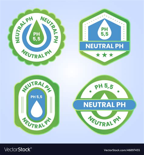 Gradient neutral ph labels Royalty Free Vector Image