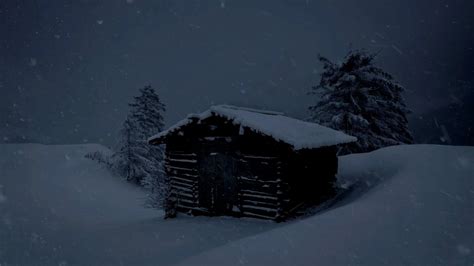 Epic Blizzard Strikes An Abandoned Log Cabinhowling Windsounds For