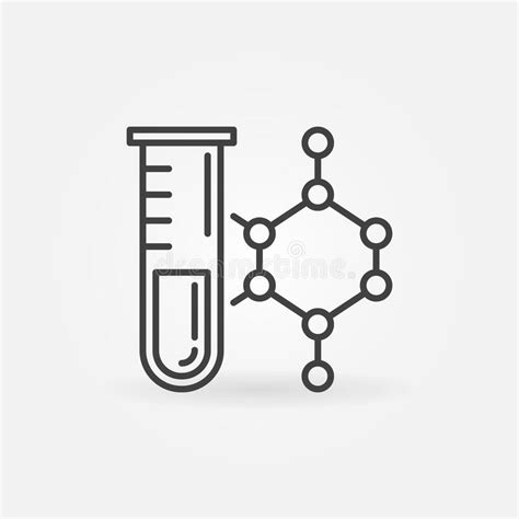 Chemical Compound And Test Tube Vector Lab Glassware Concept Line Icon Stock Vector