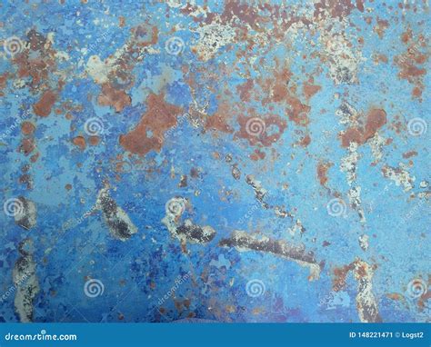 Old Rusty Surface Scratched Metal Painted Metal Background Dirty And