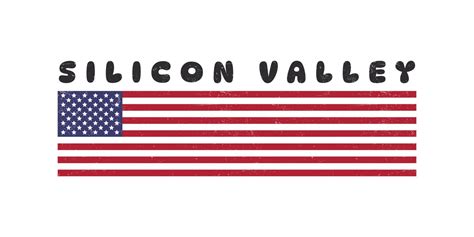 Silicon Valley inscription. Textured USA flag with inscription. Vector ...