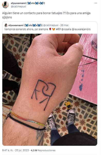 Fan de Rosalía y Rauw Alejandro busca apoyo para quitarse feo tatuaje