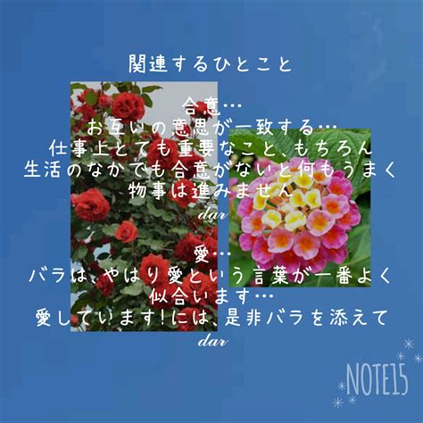 今日の花たち119水 花言葉と 関連するひとこと ランタナ 心変わり･合意･協力･厳格 つるバラ 愛･無邪気･爽やか｜だー｜note