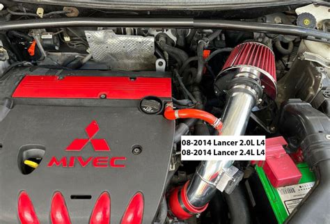 Performance Air Intake For Mitsubishi Lancer 2008 2014 With 20l 24l L4 Engines Red