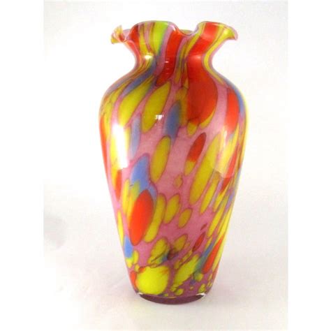 Vintage Hand Blown Multi Colored Glass Vase By Lavorazione Arte Murano Chairish