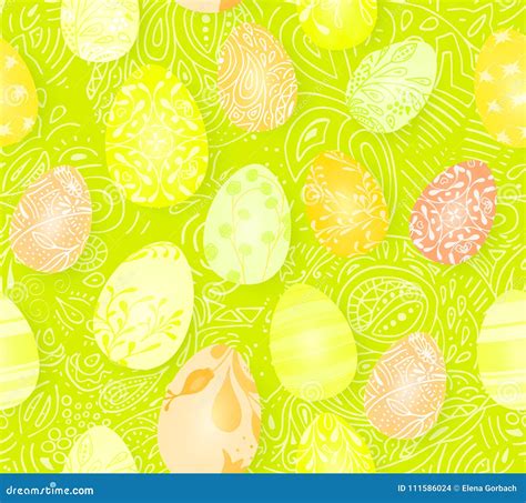 Happy Easter Seamless Easter Eggs Pattern With Different Texture D