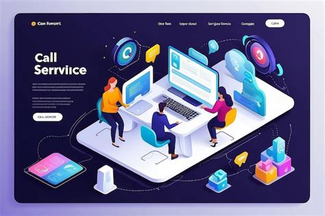 Premium Photo Web Page Design Templates For Call Center Support