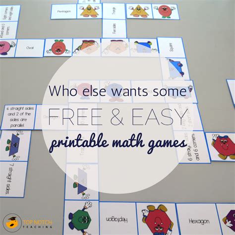 Who Else Wants Some Free And Easy Printable Math Games Top Notch Teaching