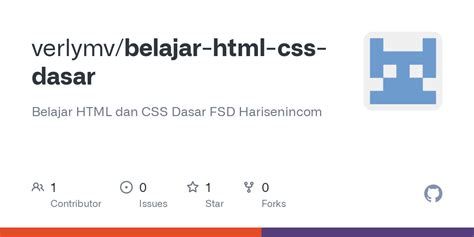 GitHub Verlymv Belajar Html Css Dasar Belajar HTML Dan CSS Dasar FSD