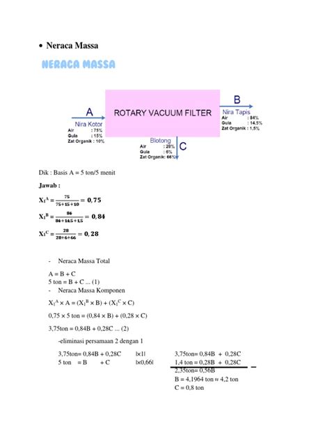 Perhitungan Neraca Massa Dan Energi Fix Pdf