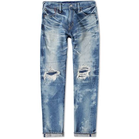 Denim By Vanquish And Fragment Damaged Five Years Tapered Jean Light