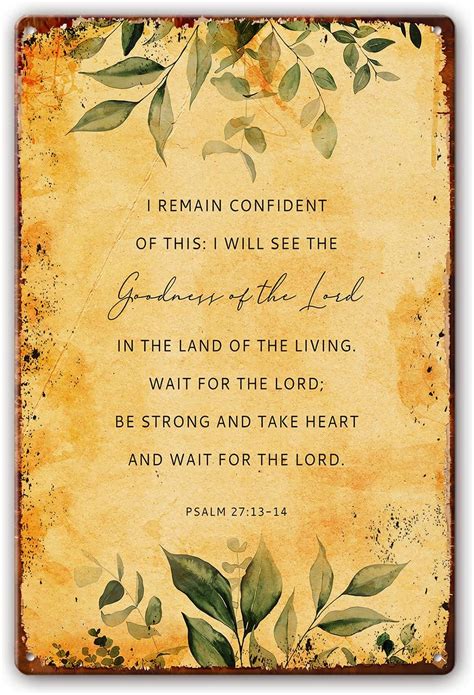 Amazon Psalm 27 13 14 Metal Signs Bible Verse Wall Art Printable