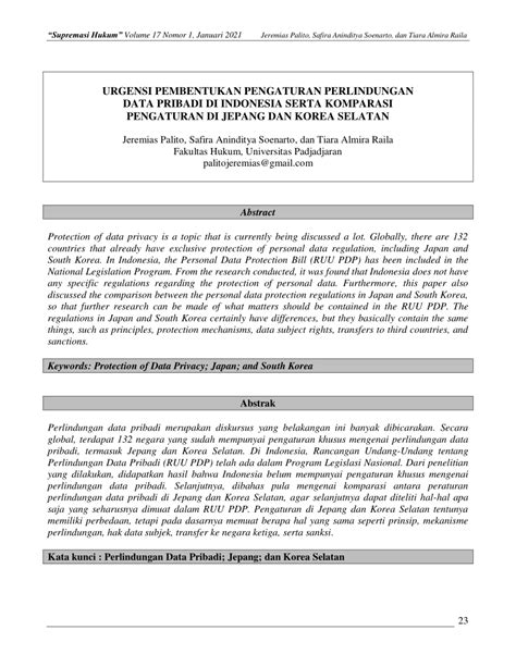 PDF URGENSI PEMBENTUKAN PENGATURAN PERLINDUNGAN DATA PRIBADI DI