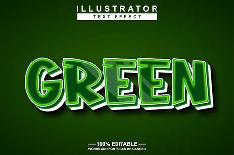 Premium Vector Green 3d Text Effect Editable