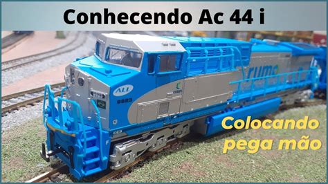 Locomotiva ac44i rumo fase1 colocando o pega mão YouTube