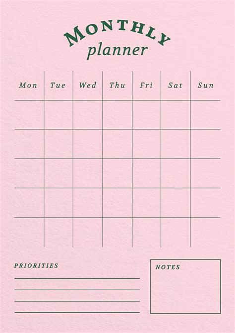 Monthly planner template, editable digital | Premium Editable Template ...