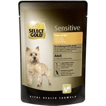 SELECT GOLD Nassfutter Hund Sensitive Adult Huhn Mit Reis 12x100 G