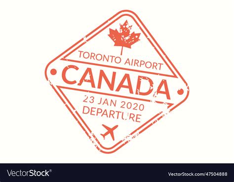 Canada passport stamp visa stamp for travel Vector Image