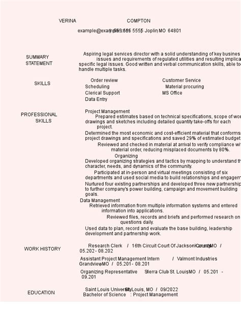 Best Legal And Law Resume Examples For 2025 Free Guide