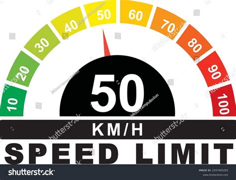 Kmh Speed Limit Sign Label Stock Vector Royalty Free