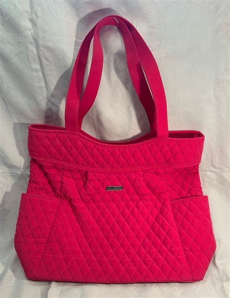 Vera Bradley Large Tote Bagfuschia Quilted Brand New Never Used Etsy