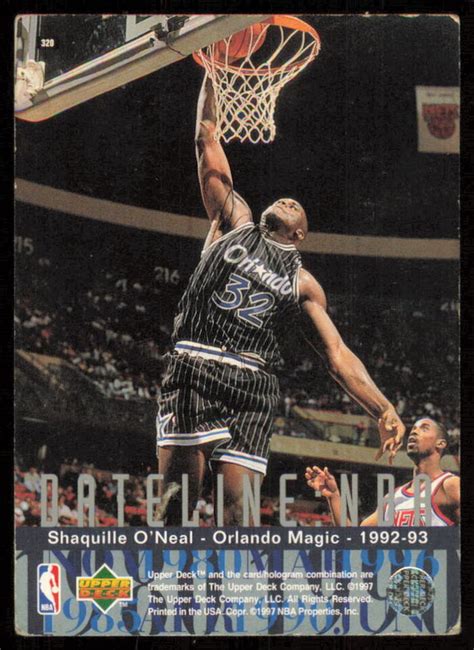 1996 UPPER DECK SHAQUILLE O NEAL 320 VG DATELINE BASKETBALL LOS ANGELES