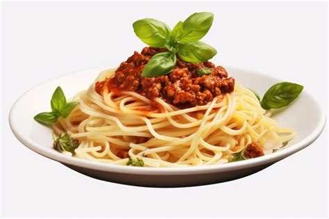 Premium Ai Image Vegan Spaghetti Bolognese On Isolated Transparent